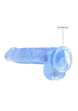 Shots RealRock Crystal Clear Realistic Dildo With Balls and Suction Cup 6 Inch