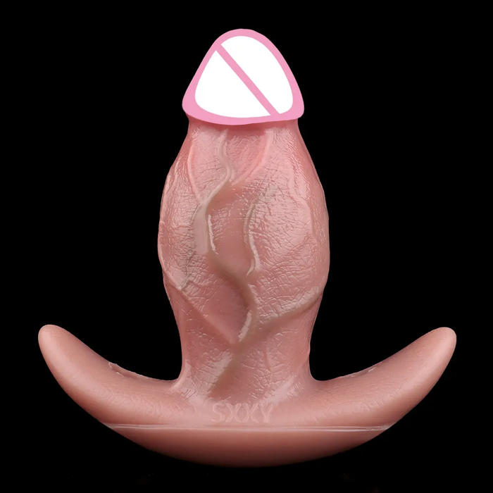 Realistic Bulging Penis Liquid Silicone Anal Plug 6.65 Inch