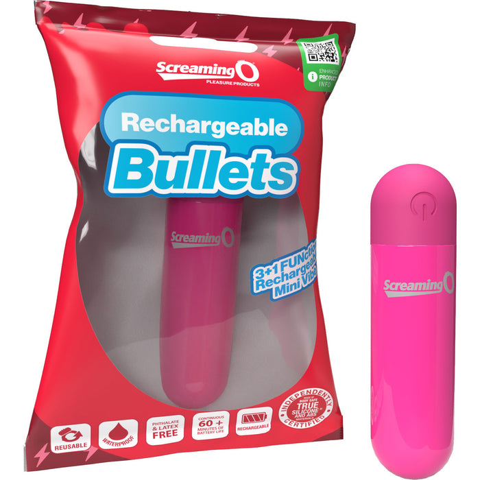 Screaming O Rechargeable Bullet Silver or Pink