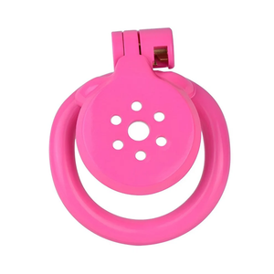 Resin 3D Printed Flat Chastity Cage #216 4 Rings Pink