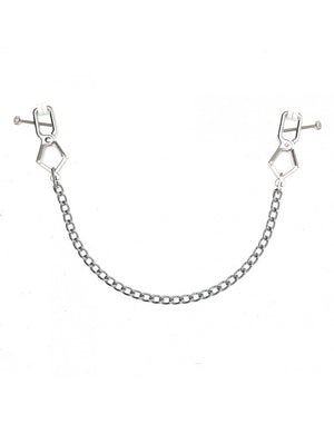 Rimba Metal Adjustable Butterfly Nipple Clamps with Chain Silver RIM 7832 Buy in Singapore LoveisLove U4Ria 