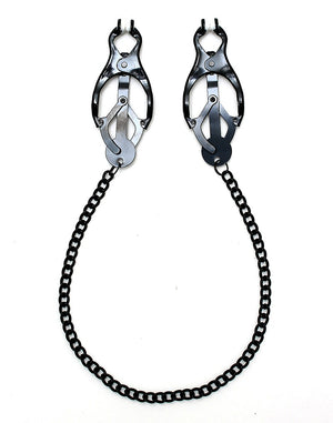 Rimba Metal Butterfly Nipple Clamps with Chain Black or Silver RIM 8168/7675 Buy in Singapore LoveisLove U4Ria 