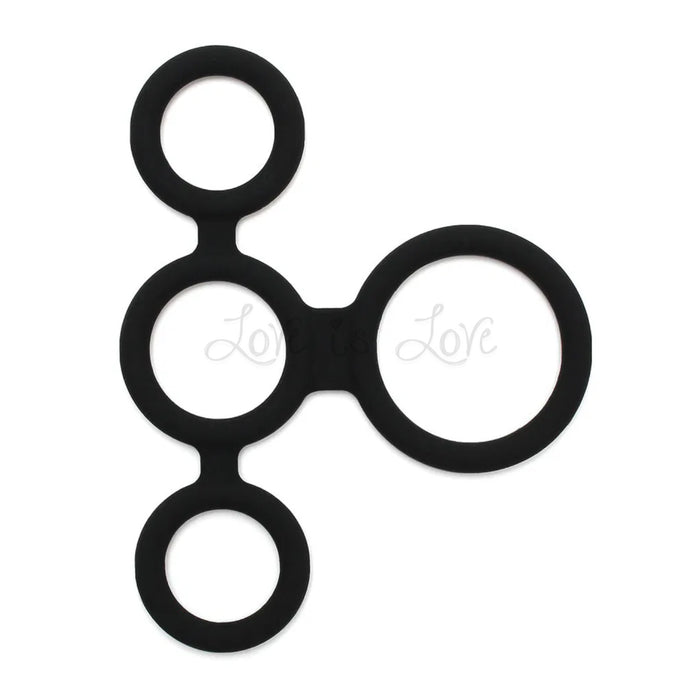 Rimba Quatro Cock Ring and Ball Splitter Black
