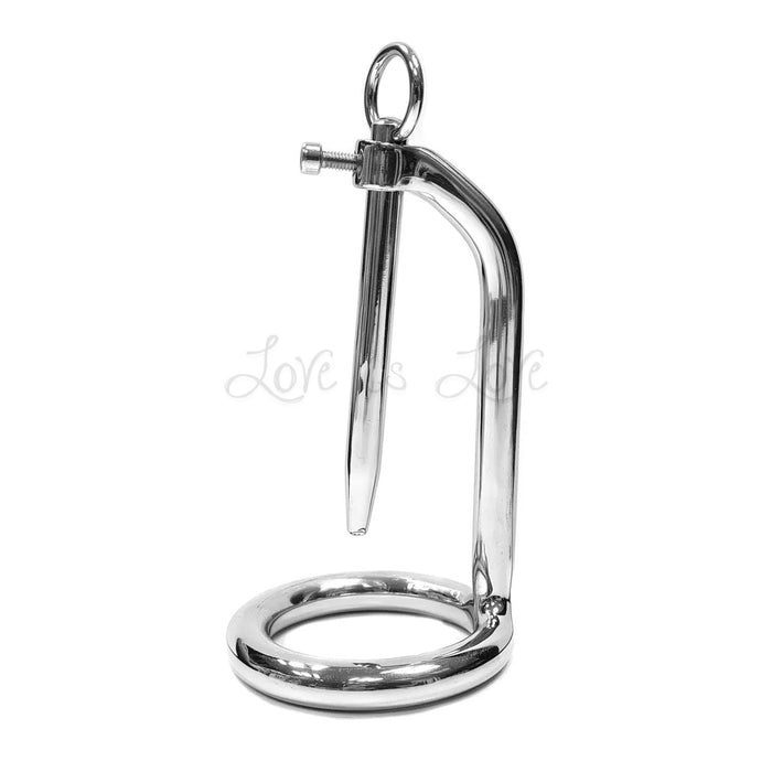 Rouge Stainless Steel Chastity Ring and Urethral Probe 45mm
