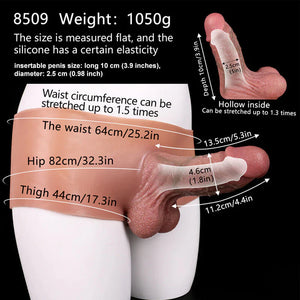 Ultra-Realistic Silicone Strap-on Hollow Penis Briefs 5.3inch