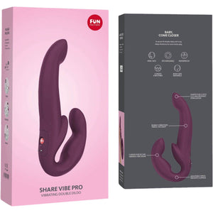 Fun Factory Share Vibe Pro Vibrating Double Dildo Burgundy and Cool Grey Buy in Singapore LoveisLove U4Ria 