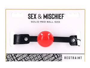 Sex & Mischief Solid Ball Gag Red (In New Packaging Edition)