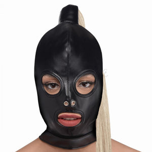 STRICT Blonde Ponytail Bondage Hood Black Buy in Singapore LoveisLove U4Ria 