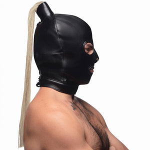 STRICT Blonde Ponytail Bondage Hood Black Buy in Singapore LoveisLove U4Ria 