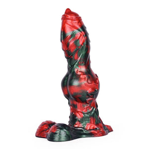 Sampson 8.5 Inch Knotted Fantasy Silicone Dildo in Red Devils