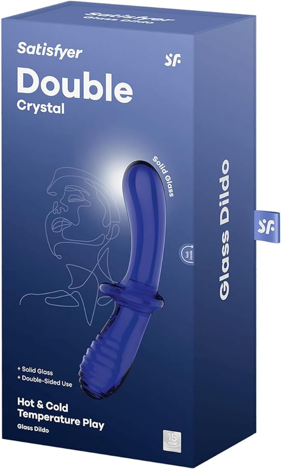 Satisfyer Double Crystal Glass Dildo Light Blue (Authorized Dealer)