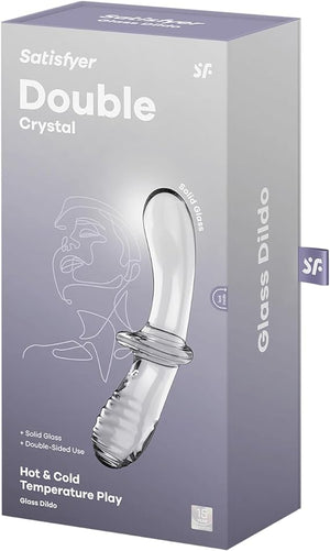Satisfyer Double Crystal Glass Dildo Light Blue or Transparent (Authorized Dealer)  Buy in Singapore LoveisLove U4Ria 
