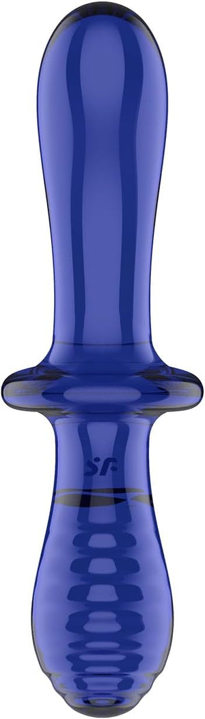 Satisfyer Double Crystal Glass Dildo Light Blue or Transparent (Authorized Dealer)  Buy in Singapore LoveisLove U4Ria 