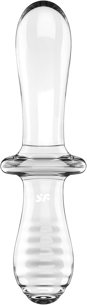 Satisfyer Double Crystal Glass Dildo Light Blue or Transparent (Authorized Dealer)  Buy in Singapore LoveisLove U4Ria 