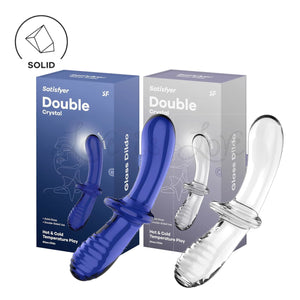 Satisfyer Double Crystal Glass Dildo Light Blue or Transparent (Authorized Dealer)  Buy in Singapore LoveisLove U4Ria 