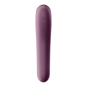 Satisfyer Dual Kiss Insertable + Clitoral Air Pulse Vibrator Wine Red or Black Buy in Singapore LoveisLove U4Ria 