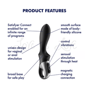 Satisfyer Heat Climax App-Controlled Anal Vibrator Black (Authorized Retailer)