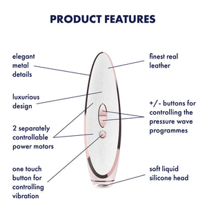 Satisfyer Luxury Precious Metal And Leather Clit Massager Haute Couture