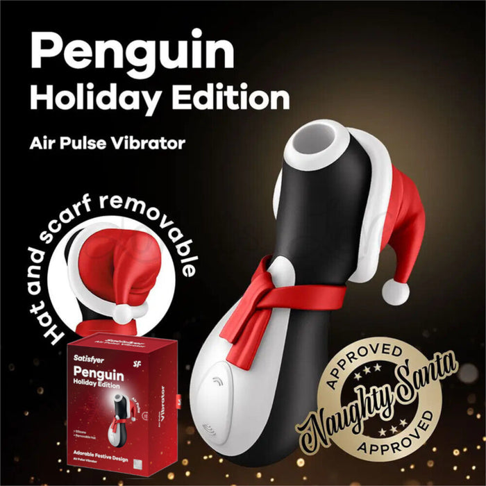 Satisfyer Penguin Holiday Edition Air Pulse Vibrator (Adorable Festive Design) (Authorized Dealer)