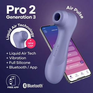 Satisfyer Pro 2 Generation 3 App-Controlled Liquid Air Technology Wine Red or Lilac [Authorized Retailer]