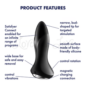 Satisfyer Rotator Plug 1+ App-Controlled Vibrator Black Buy in Singapore