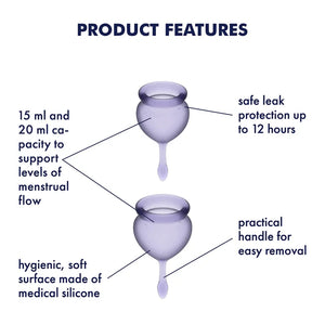 Satisfyer Feel Good Menstrual Cup Set Dark Blue (Limited Period Sales)