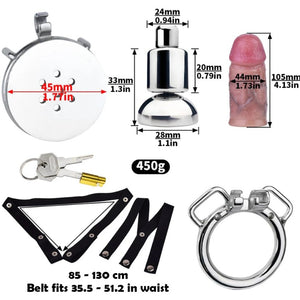 Stainless Steel Inverted Chastity Cage With Small Dildo #3176AS-B 45 MM For Him - Chastity Devices Buy Sex Toys in Singapore LoveisLove U4Ria