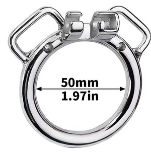Stainless Steel Inverted Chastity Cage With Large Dildo #3176AL-B 50 MM  For Him - Chastity Devices Buy Sex Toys in Singapore LoveisLove U4Ria