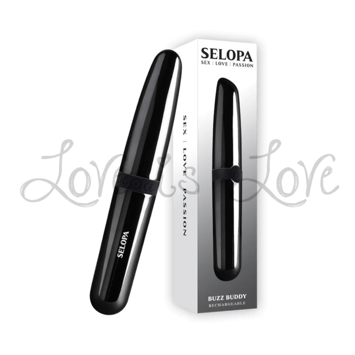 Selopa Buzz Buddy Rechargeable Vibe Silicone Black Chrome