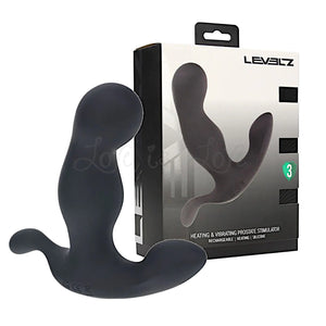 Shots LEVELZ Heating and Vibrating Silicone Prostate Stimulator Black triple motor rechargeable. Buy Levelz in Singapore LoveisLove U4Ria