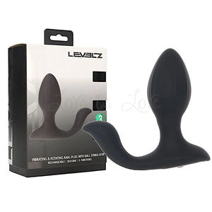 Shots LEVELZ Vibrating and Rotating Silicone Anal Plug with Ball Stimulator Black triple motor. Buy Levelz in Singapore LoveisLove U4Ria