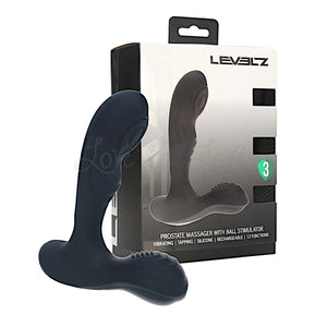 Shots LEVELZ Vibrating and Tapping Silicone Prostate Massager with Ball Stimulator Black triple motor. Buy Levelz in Singapore LoveisLove U4Ria