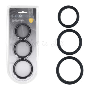 Shots LEVELZ Wide O Silicone Cockring Set of 3 S/M/L Black Buy in Singapore LoveisLove U4Ria 