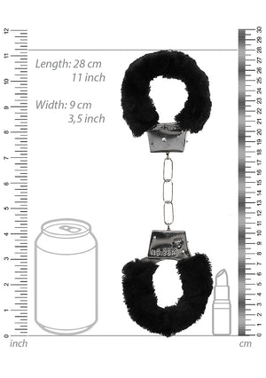 Shots Ouch! Black & White Beginner Pleasure Furry Handcuffs Bondage - Ankle & Wrist Restraints Buy Sex Toys in Singapore LoveisLove U4Ria