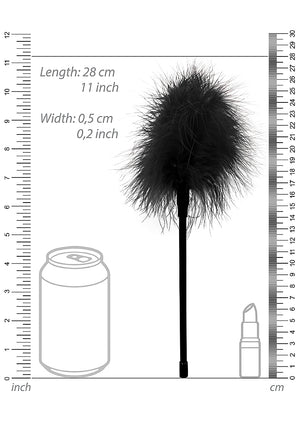 Shots Ouch! Black & White Feather Tickler Black