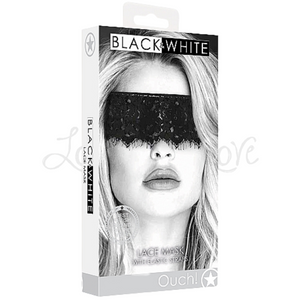 Shots Ouch! Black & White Lace Mask with Elastic Strap loveislove love is love buy sex toys singapore u4ria