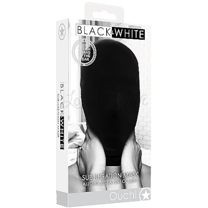 Shots Ouch! Black & White Subjugation Mask Allows Just A Hint Of Light