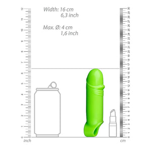 Shots Ouch! Glow in the Dark Smooth Thick Stretchy Penis Sleeve 6.3 Inch Buy in Singapore LoveisLove U4Ria 