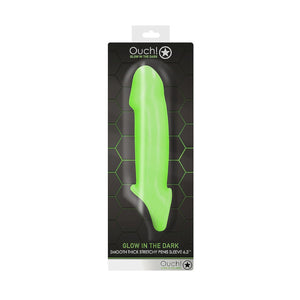 Shots Ouch! Glow in the Dark Smooth Thick Stretchy Penis Sleeve 6.3 Inch Buy in Singapore LoveisLove U4Ria 