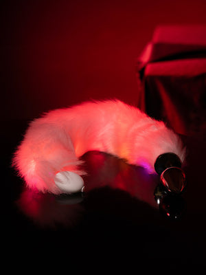 Shots Ouch! Light-up Fox Tail with Metal Butt Plug Pink Anal - Tail & Jewelled Butt Plugs Buy Sex Toys in Singapore LoveisLove U4Ria
