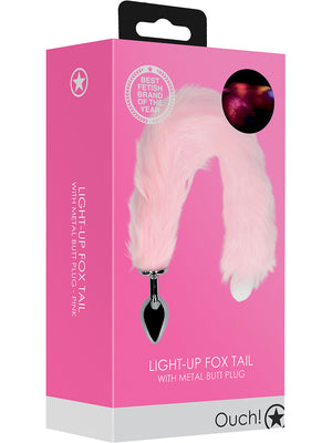 Shots Ouch! Light-up Fox Tail with Metal Butt Plug Pink Anal - Tail & Jewelled Butt Plugs Buy Sex Toys in Singapore LoveisLove U4Ria
