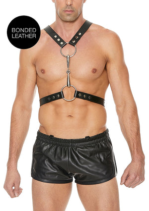 Shots Ouch! Men's Bonded Leather Harness With Metal Bit Black O/S Buy in Singapore LoveisLove U4Ria 