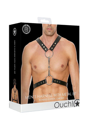 Shots Ouch! Men's Bonded Leather Harness With Metal Bit Black O/S Buy in Singapore LoveisLove U4Ria 