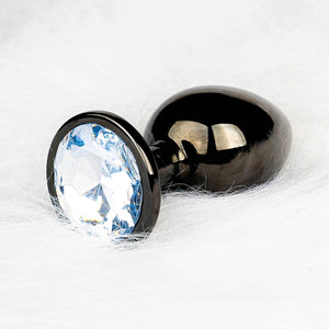 Shots Ouch! Round Gem Butt Plug GunMetal/Diamond Buy in Singaproe LoveisLove U4Ria 