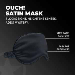Shots Ouch! Satin Mask Black silky blindfold sensory play bondage accessory. Buy Ouch in Singapore LoveisLove U4Ria