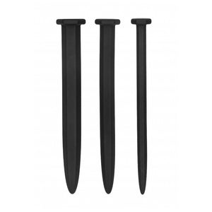 Shots Ouch! Silicone Rugged Nail Plug Set Urethral Sounding Black Buy in Singapore LoveisLove U4Ria 