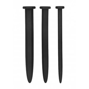 Shots Ouch! Silicone Rugged Nail Plug Set Urethral Sounding Black Buy in Singapore LoveisLove U4Ria 