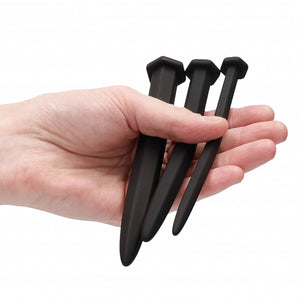 Shots Ouch! Silicone Rugged Nail Plug Set Urethral Sounding Black Buy in Singapore LoveisLove U4Ria 