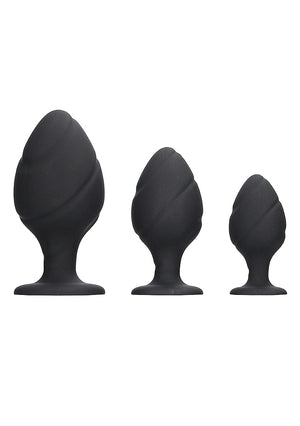 Shots Ouch! Swirled Butt Plug Set Black Buy in Singapore LoveisLove U4Ria 