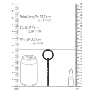Shots Ouch! Urethral Sounding Silicone Penis Plug Black 7 mm Buy in Singapore LoveisLove U4Ria 